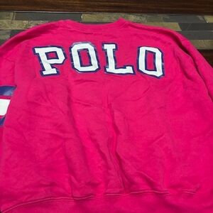 Polo by Ralph Lauren Fuchsia Sweatshirt with Blue and White Details